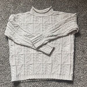 L.L. Bean Vintage Cable Knit Cream Sweater